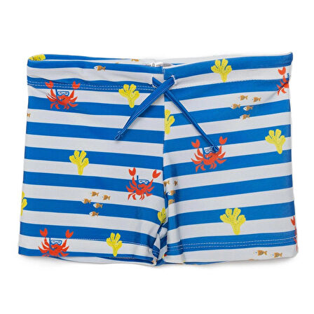 HelloBaby Çizgili Yengeç Desenli Erkek Boxer Mayo Erkek Bebek