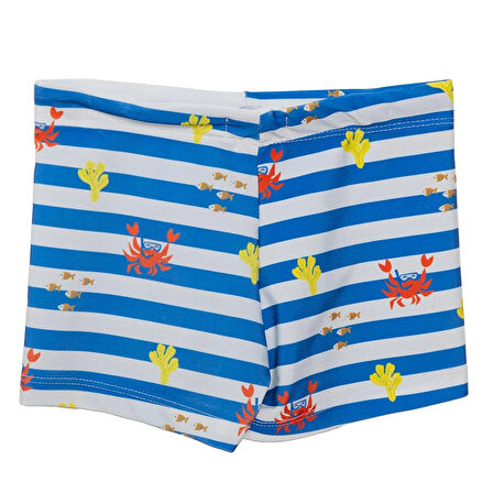 HelloBaby Çizgili Yengeç Desenli Erkek Boxer Mayo Erkek Bebek