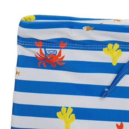 HelloBaby Çizgili Yengeç Desenli Erkek Boxer Mayo Erkek Bebek