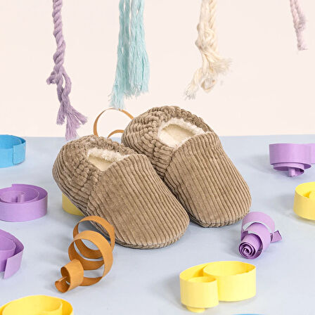 HelloBaby Unisex Patik Kadife Vizon