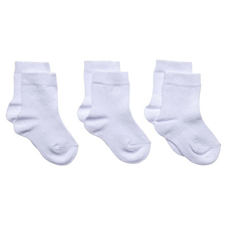 HelloBaby Unisex 3lü Soket Çorap Beyaz