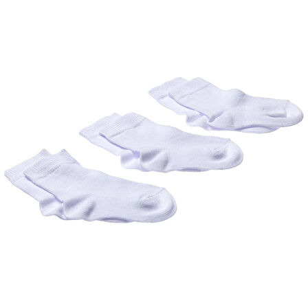 HelloBaby Unisex 3lü Soket Çorap Beyaz