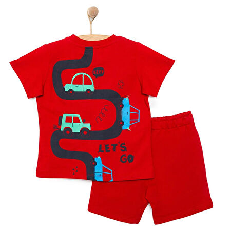 HelloBaby Cars&Roads Yol Baskılı Erkek Tshirt-Şort Erkek Bebek