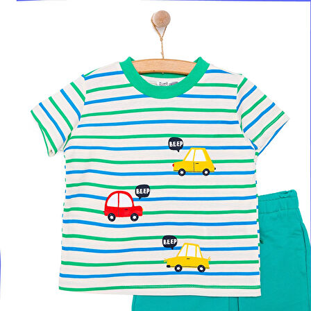 HelloBaby Cars&Roads Erkek Tshirt-Şort Erkek Bebek