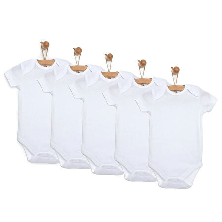 HelloBaby Unisex 5li Kısa Kol Body Unisex