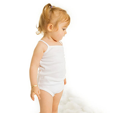 HelloBaby 5li Beyaz Body  İp Askılı Unisex