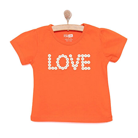 HelloBaby Basic Kız Papatya Yazı Baskılı T-Shirt Kız Bebek