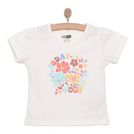 HelloBaby Basic Kız Çiçek Baskılı T-Shirt Kız Bebek