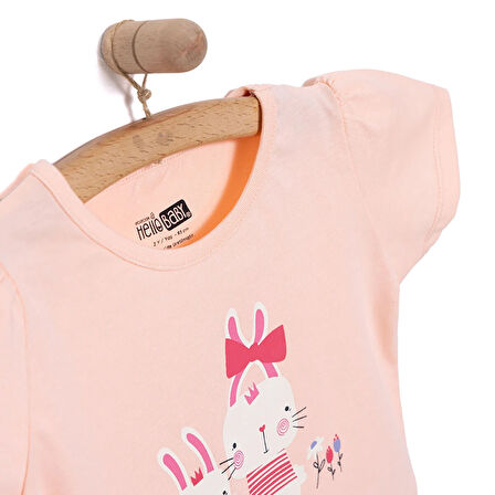 HelloBaby Basic Kız Tavşan Baskılı T-Shirt Kız Bebek