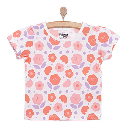 HelloBaby Basic Kız Çiçek Desenli T-Shirt Kız Bebek