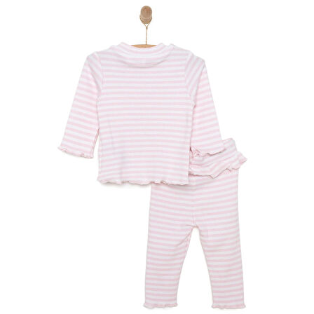 HelloBaby Yenidoğan Çizgili Unisex Sweatshirt-Patiksiz Alt 2li Takım Kız Bebek