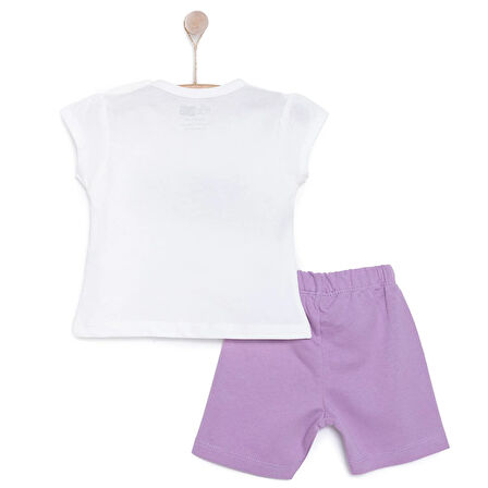 HelloBaby Baskılı 2 ip Yenidoğan Kız Tshirt-Şort Kız Bebek