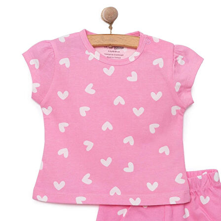 HelloBaby Baskılı Empirme 2 ip Yenidoğan Kız Tshirt-Şort Kız Bebek