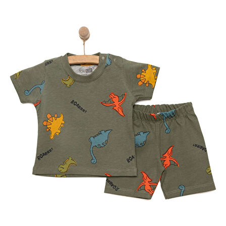 HelloBaby Baskılı 2 ip Yenidoğan Erkek Tshirt-Şort Erkek Bebek