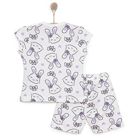 HelloBaby Baskılı Empirme 2 ip Yenidoğan Kız Tshirt-Şort Kız Bebek