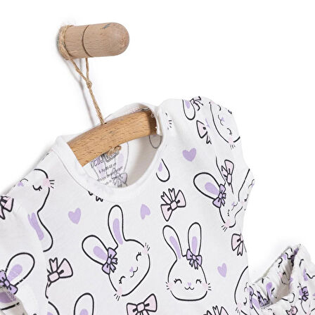 HelloBaby Baskılı Empirme 2 ip Yenidoğan Kız Tshirt-Şort Kız Bebek