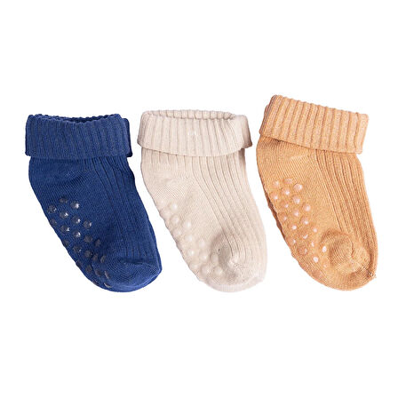 HelloBaby Erkek 3lü Kıvrık Çorap Erkek Bebek