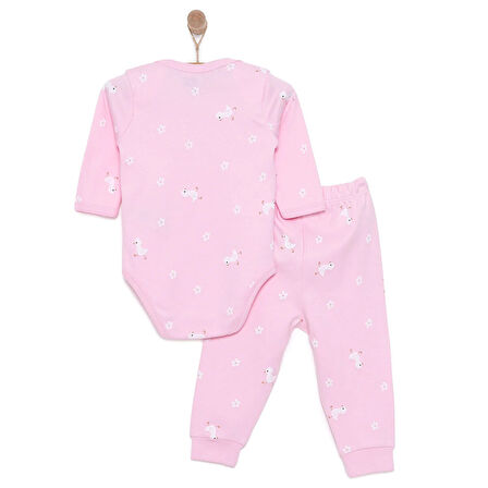 HelloBaby Kız Pembe Ördek Body-Patiksiz Alt Kız Bebek