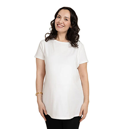 baby mom Hamile Kısa Kol Yırtmaçlı Tshirt