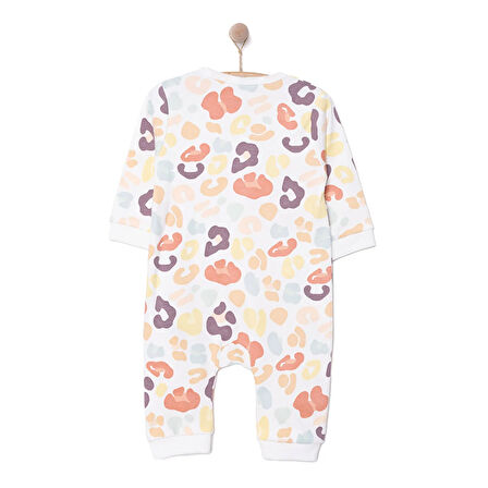 HelloBaby Kız Kız Dino Desenli Fermuarlı Patiksiz Tulum Kız Bebek