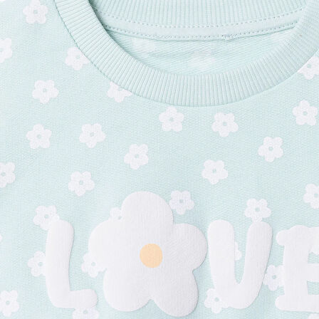 HelloBaby Kız Bebek Sweatshirt Şardonlu Bisiklet Yaka Uzun Kol