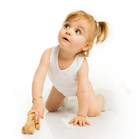 HelloBaby Unisex Beyaz Body Ribana Kumaş Çıtçıtlı Zıbın Bisiklet Yaka Atlet Kol Beyaz