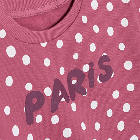 HelloBaby Kız Bebek Sweatshirt Şardonlu Bisiklet Yaka Uzun Kol