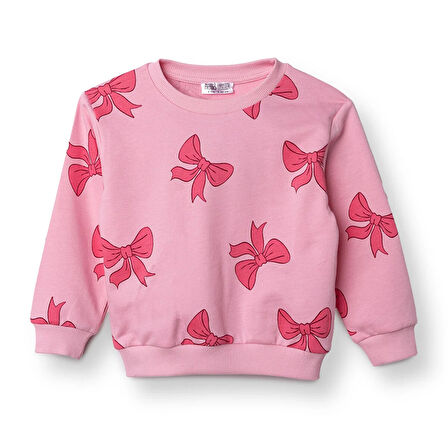 HelloBaby Kız Bebek Sweatshirt Bisiklet Yaka Uzun Kol