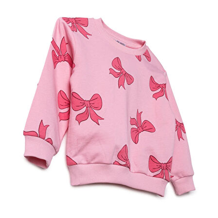 HelloBaby Kız Bebek Sweatshirt Bisiklet Yaka Uzun Kol