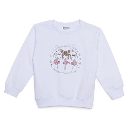 HelloBaby Kız Bebek Sweatshirt Bisiklet Yaka Uzun Kol