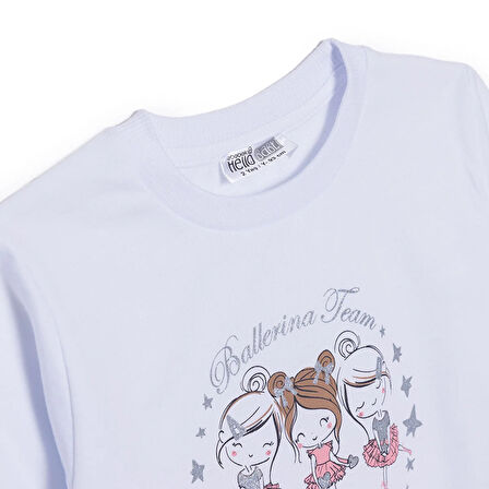 HelloBaby Kız Bebek Sweatshirt Bisiklet Yaka Uzun Kol