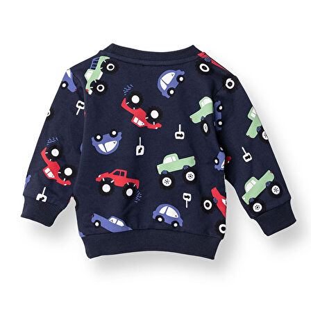 HelloBaby Erkek Bebek Sweatshirt Bisiklet Yaka Uzun Kol
