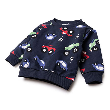 HelloBaby Erkek Bebek Sweatshirt Bisiklet Yaka Uzun Kol