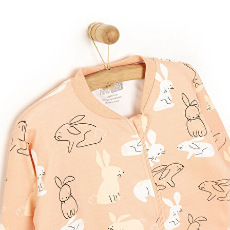 HelloBaby Kız Bebek Uyku Tulumu 1 Tog Fermuarlı Bisiklet Yaka Uzun Kol Ribanalı Paça