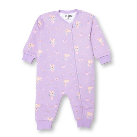 HelloBaby Kız Bebek Uyku Tulumu Prenses Baskılı Fermuarlı Bisiklet Yaka Uzun Kol Ribanalı