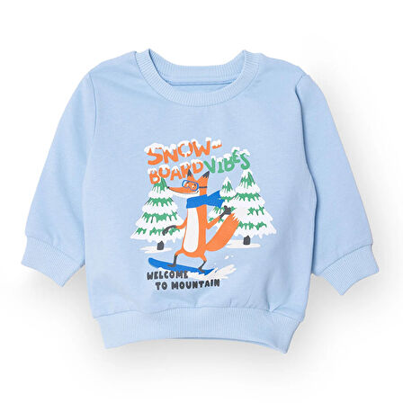 HelloBaby Erkek Bebek Sweatshirt Bisiklet Yaka Uzun Kol