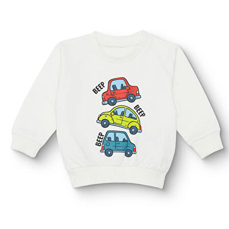 HelloBaby Erkek Bebek Basic Sweatshirt Şardonlu Bisiklet Yaka Uzun Kol