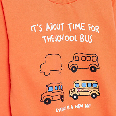 HelloBaby Erkek Bebek Basic Sweatshirt Şardonlu Bisiklet Yaka Uzun Kol