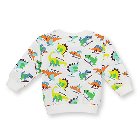 HelloBaby Erkek Bebek Basic Sweatshirt Şardonlu Bisiklet Yaka Uzun Kol