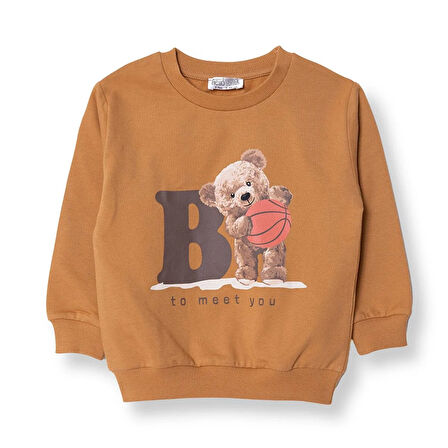 HelloBaby Ayıcık Baskılı Sweatshirt Erkek Bebek