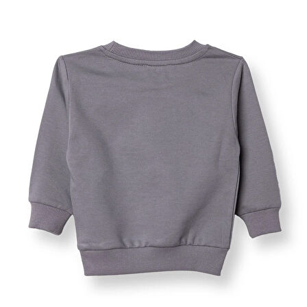 HelloBaby Erkek Bebek Roket Baskılı Sweatshirt Bisiklet Yaka Uzun Kol