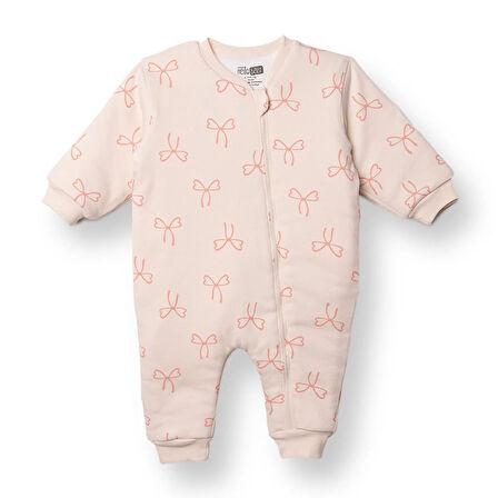 HelloBaby Kız Bebek 2.5 Tog Uyku Tulumu İnterlok Bisiklet Yaka Uzun Kol Ribanalı Paça