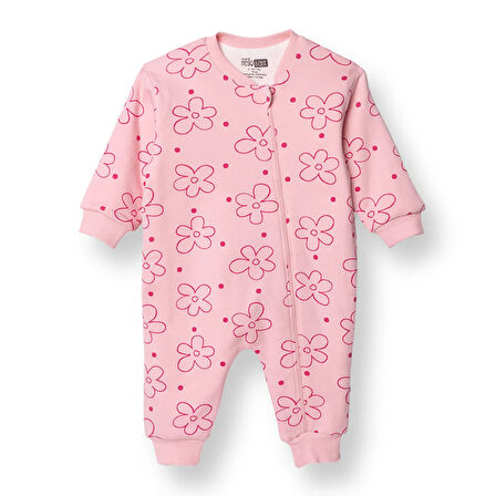 HelloBaby Kız Bebek Uyku Tulumu 1 Tog İnterlok Bisiklet Yaka Uzun Kol Ribanalı Paça