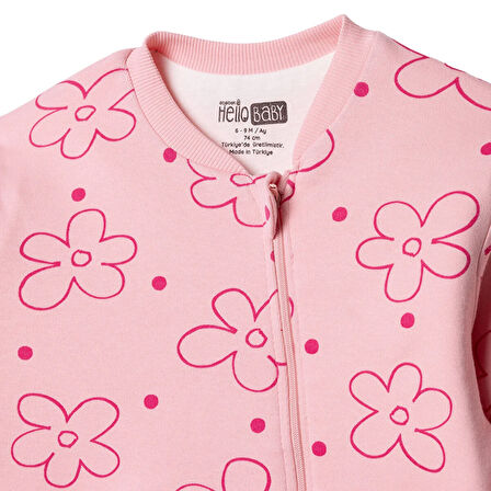 HelloBaby Kız Bebek Uyku Tulumu 1 Tog İnterlok Bisiklet Yaka Uzun Kol Ribanalı Paça