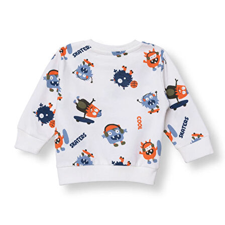 HelloBaby Erkek Bebek Sweatshirt Bisiklet Yaka Uzun Kol