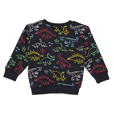 HelloBaby Erkek Bebek Basic Sweatshirt Şardonlu Bisiklet Yaka Uzun Kol