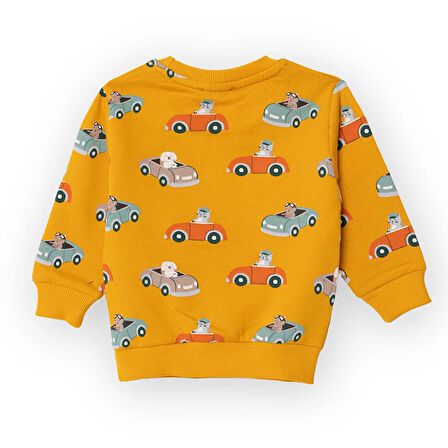 HelloBaby Araba Baskılı Sweatshirt Erkek Bebek