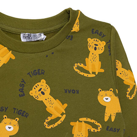 HelloBaby Erkek Bebek Sweatshirt Bisiklet Yaka Uzun Kol