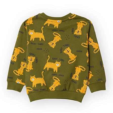 HelloBaby Erkek Bebek Sweatshirt Bisiklet Yaka Uzun Kol