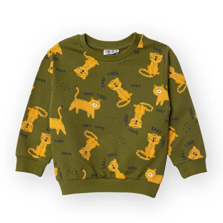 HelloBaby Erkek Bebek Sweatshirt Bisiklet Yaka Uzun Kol